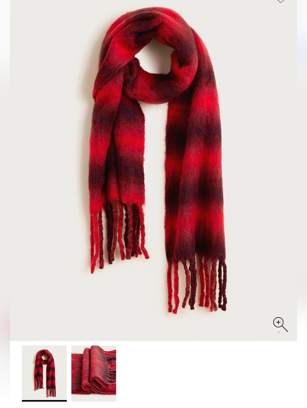 J. Crew Brushed Wool Scarf Red Bu715